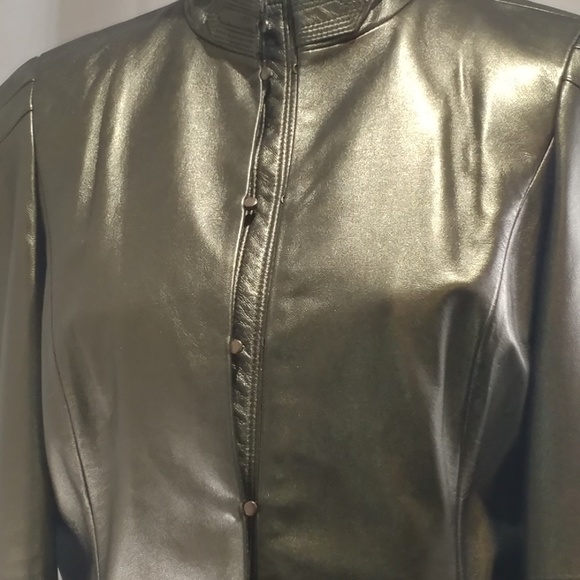 Worth. Metallic Leather Jacket - Picture 5 of 8